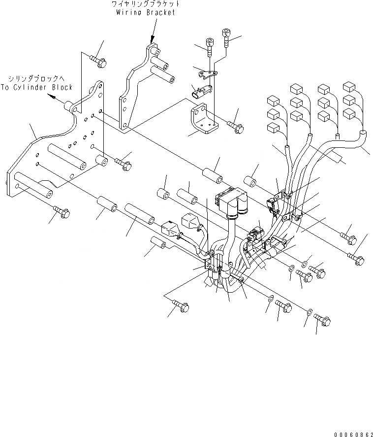 Схема запчастей Komatsu SAA6D140E-5F-03 - ПРОВОДКА (/)(№7-7) ДВИГАТЕЛЬ