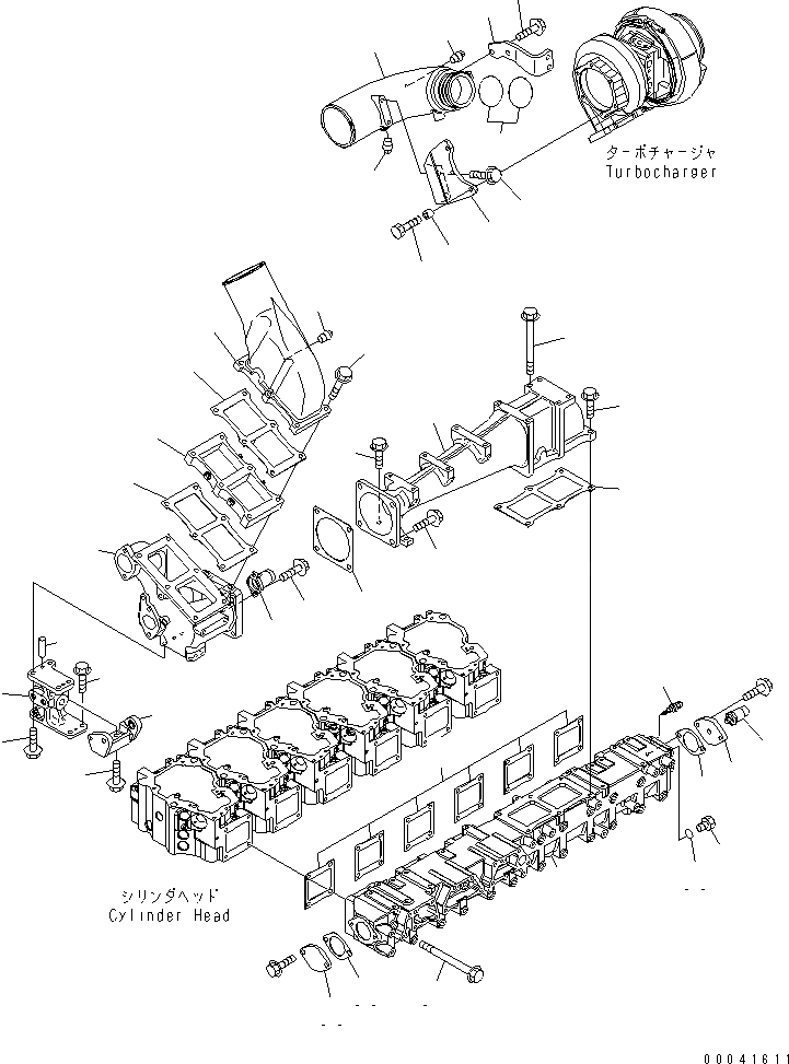 Схема запчастей Komatsu SAA6D140E-5H-01 - ТРУБОПРОВОД ВПУСКА ВОЗДУХА И СОЕДИН-Е (LANDFILL СПЕЦ-Я.)(№87-) ДВИГАТЕЛЬ