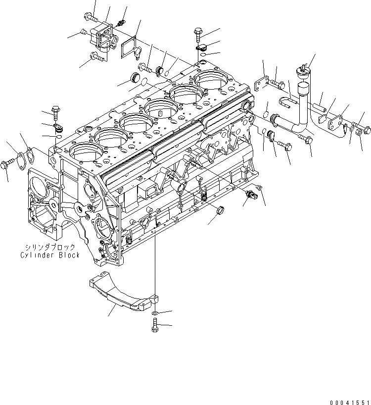 Схема запчастей Komatsu SAA6D140E-5H-01 - ЭЛЕМЕНТЫ БЛОКА ЦИЛИНДРОВ(№-) ДВИГАТЕЛЬ