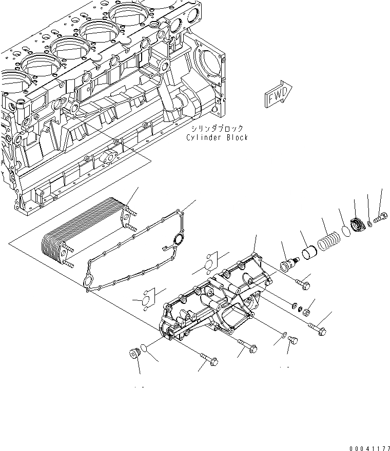 Схема запчастей Komatsu SAA6D140E-5H-01 - МАСЛООХЛАДИТЕЛЬ ДВИГАТЕЛЬ