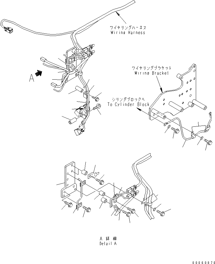Схема запчастей Komatsu SAA6D140E-5H-01 - ПРОВОДКА (/) (ДЛЯ ГЕНЕРАТОРА 90А)(№7-) ДВИГАТЕЛЬ