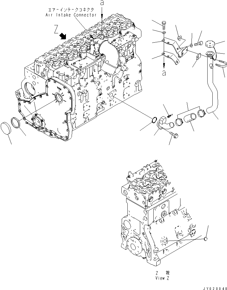 Схема запчастей Komatsu SAA6D114E-3B-WT - МАСЛОНАЛИВНОЙ ПАТРУБОК(№8-) ДВИГАТЕЛЬ