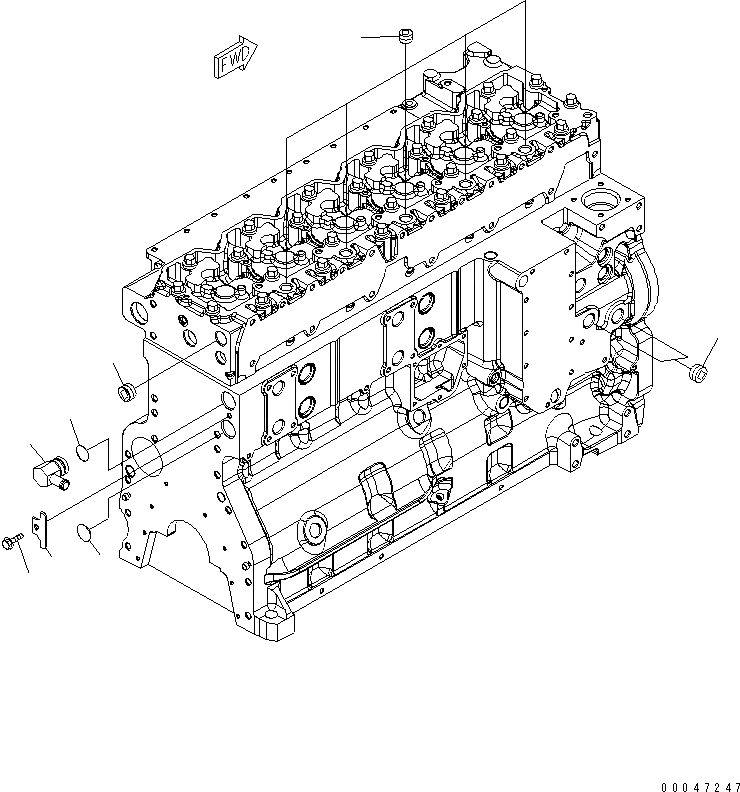 Схема запчастей Komatsu SAA6D114E-3B-WT - КАБИНА ОБОГРЕВАТЕЛЬ. ЗАГЛУШКА(№8-) ДВИГАТЕЛЬ