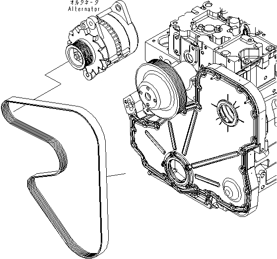 Схема запчастей Komatsu SAA6D114E-3B-WT - ПРИВОД ВОДЯН. ПОМПЫ РЕМЕНЬ (A)(№8-) ДВИГАТЕЛЬ