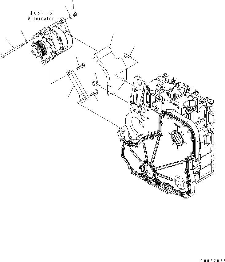 Схема запчастей Komatsu SAA6D114E-3B-WT - ГЕНЕРАТОР КРЫШКА(ДЛЯ ГЕНЕРАТОРА 90А)(№88-) ДВИГАТЕЛЬ