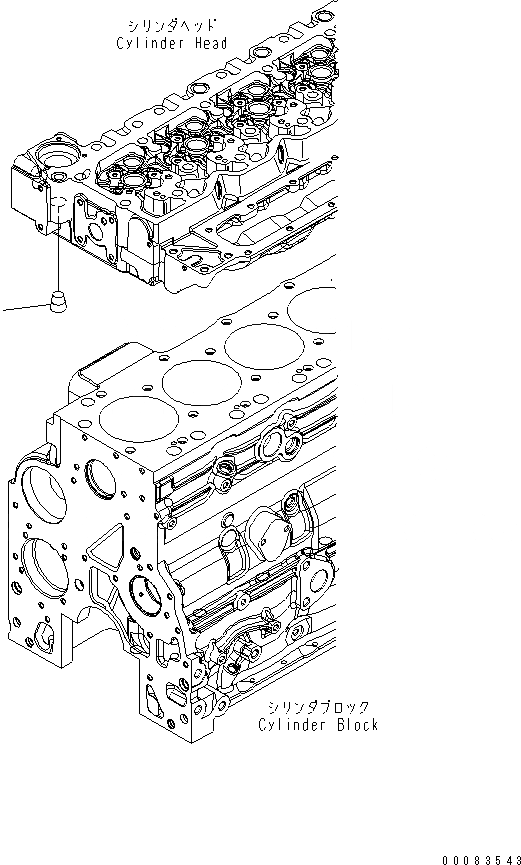 Схема запчастей Komatsu SAA6D107E-1C-W - ОХЛАЖД-Е ОБОГРЕВАТЕЛЬ. ЗАГЛУШКА(№798-) ДВИГАТЕЛЬ