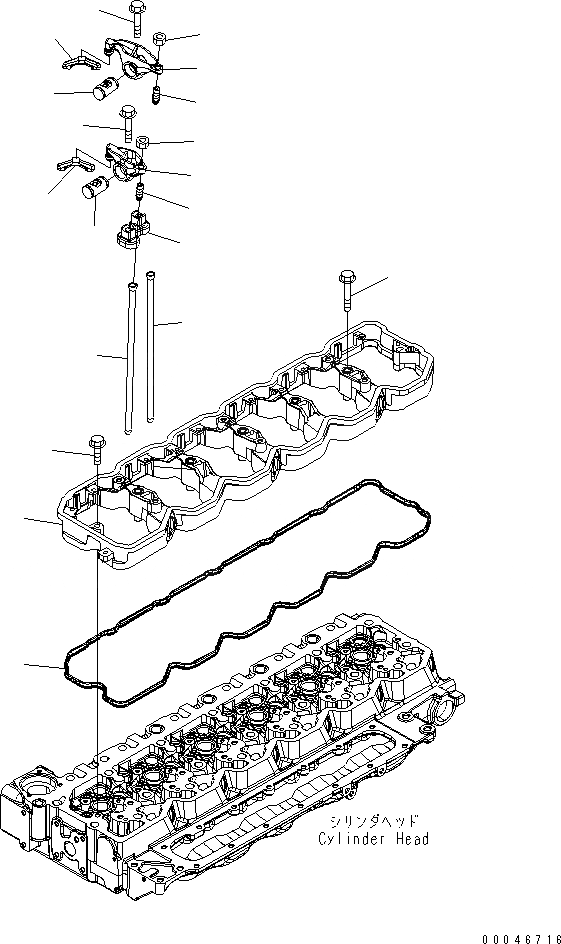 Схема запчастей Komatsu SAA6D107E-1C-W - КОРОМЫСЛО(№-) ДВИГАТЕЛЬ