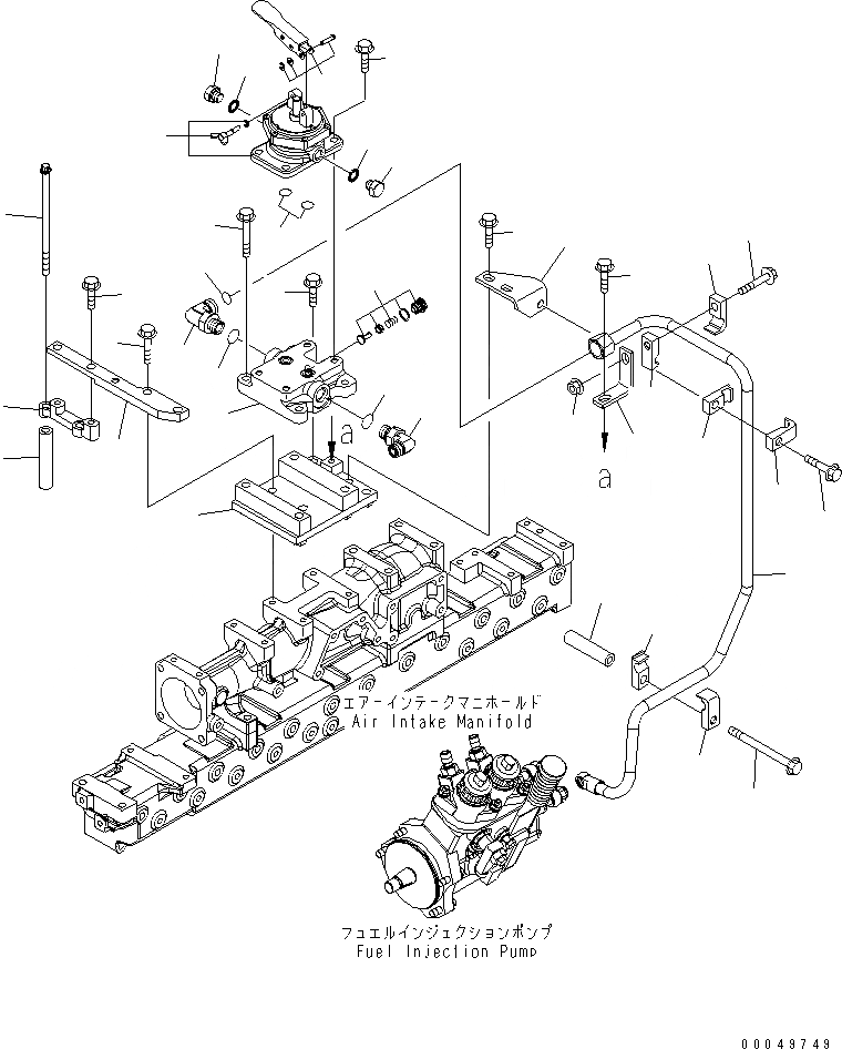Схема запчастей Komatsu SAA6D125E-5B-02 - ТОПЛИВН. PОБОД КОЛЕСАING НАСОС И ТРУБЫ ДВИГАТЕЛЬ