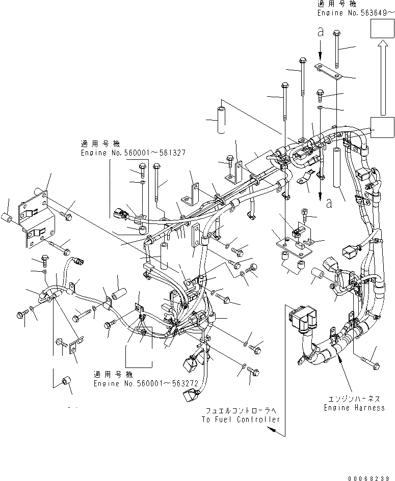 Схема запчастей Komatsu SAA6D125E-5B-02 - ПРОВОДКА (/) (Э/ПРОВОДКА СУППОРТ) ДВИГАТЕЛЬ