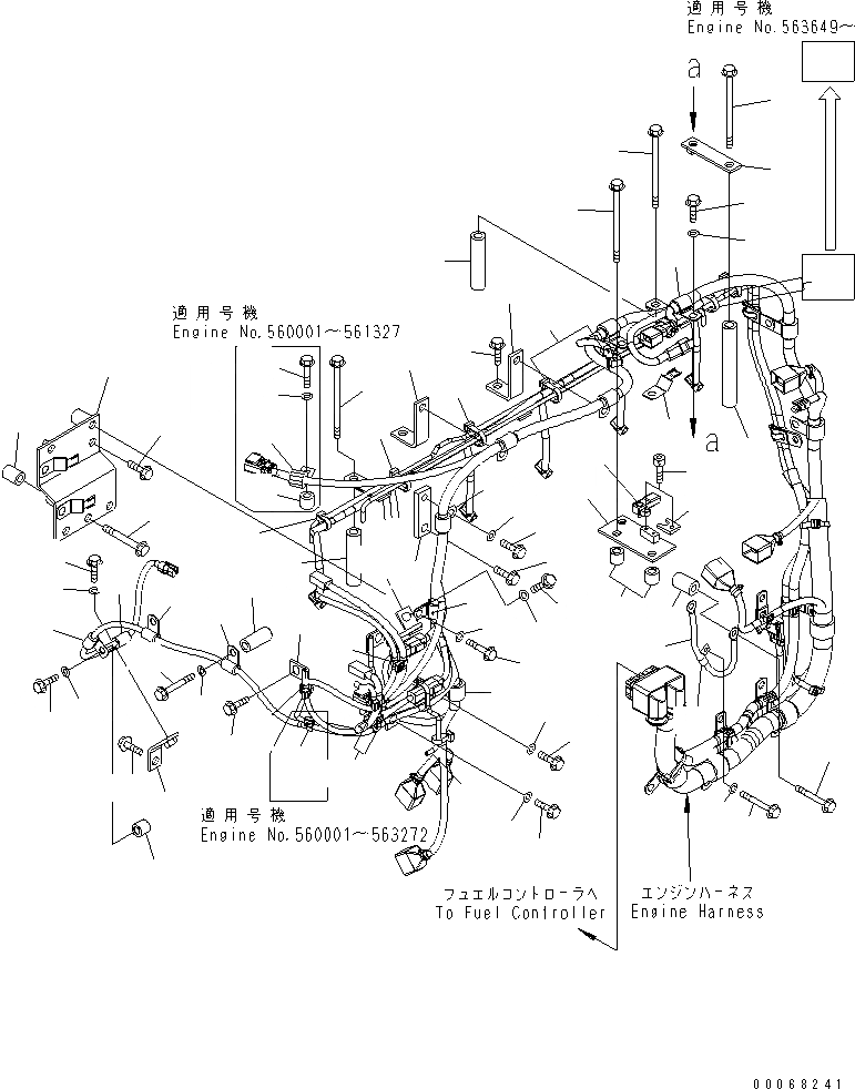 Схема запчастей Komatsu SAA6D125E-5B-02 - ПРОВОДКА (/) (Э/ПРОВОДКА СУППОРТ) (ДЛЯ EMC СПЕЦ-Я.) ДВИГАТЕЛЬ