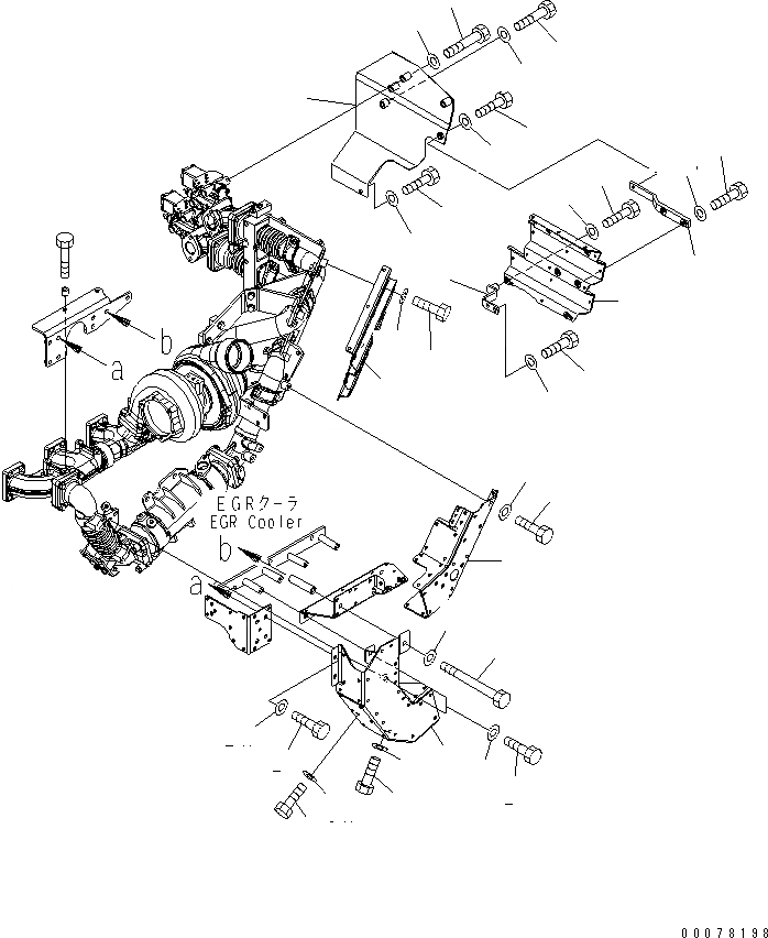 Схема запчастей Komatsu SAA6D140E-5C-01 - ТЕРМОЗАЩИТА (/) (EGR ТРУБЫ И ОХЛАДИТЕЛЬ)(№8-) ДВИГАТЕЛЬ