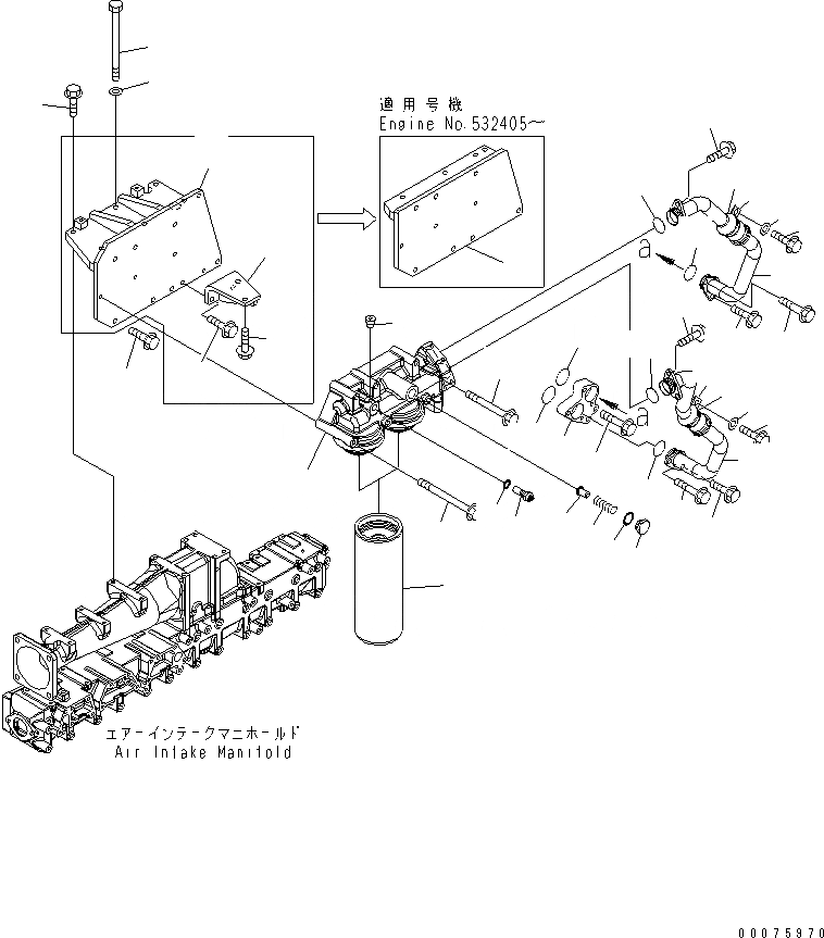 Схема запчастей Komatsu SAA6D140E-5C-01 - МАСЛ. ФИЛЬТР И ТРУБЫ(№8-) ДВИГАТЕЛЬ