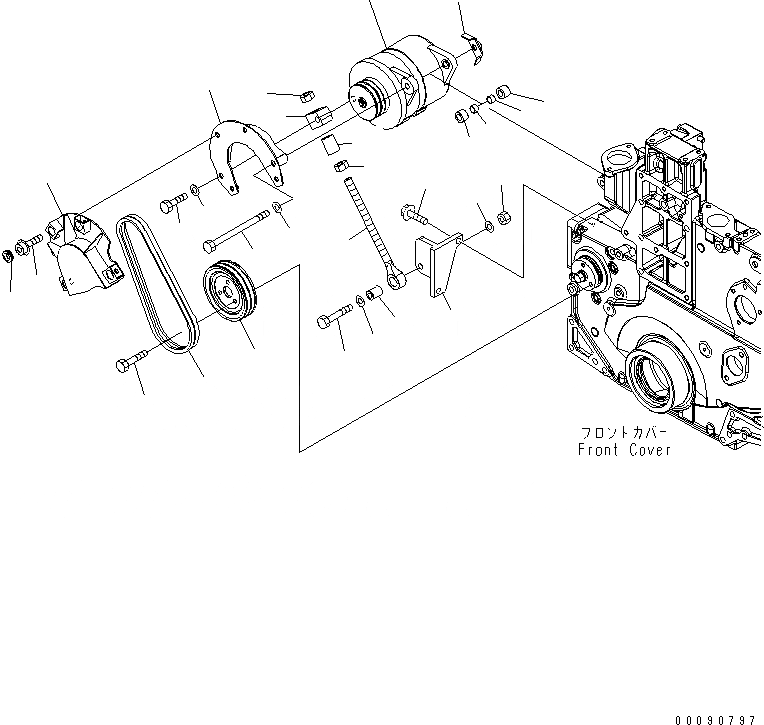 Схема запчастей Komatsu SAA6D140E-5C-01 - КРЕПЛЕНИЕ ГЕНЕРАТОРА (ДЛЯ A ГЕНЕРАТОР) (ЗАПЫЛЕНН СПЕЦ-Я.) (ДЛЯ СТРАН ЕС БЕЗОПАСН. REGULATION)(№-) ДВИГАТЕЛЬ