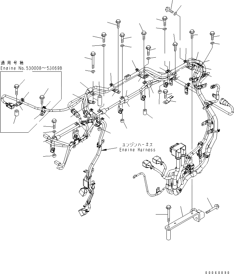 Схема запчастей Komatsu SAA6D140E-5C-01 - ПРОВОДКА (/)(№8-98) ДВИГАТЕЛЬ