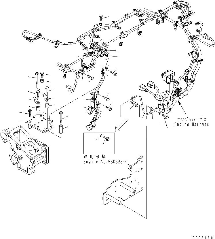 Схема запчастей Komatsu SAA6D140E-5C-01 - ПРОВОДКА (/) (ДЛЯ EC REGULATION)(№8-98) ДВИГАТЕЛЬ