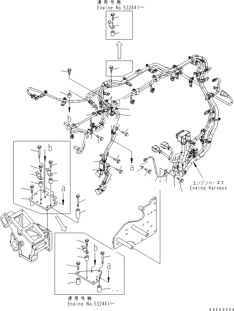 Схема запчастей Komatsu SAA6D140E-5C-01 - ПРОВОДКА (/)(№99-) ДВИГАТЕЛЬ