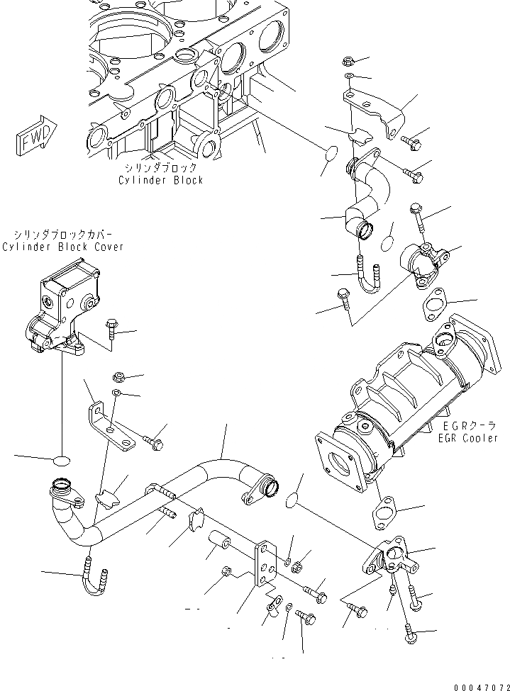 Схема запчастей Komatsu SAA6D140E-5D-01 - ВЫПУСКН. GAS RECIRCULATION КЛАПАН (/7) (EGR ОХЛАДИТЕЛЬ ВОДН. ГИДРОЛИНИЯ)(№-7) ДВИГАТЕЛЬ