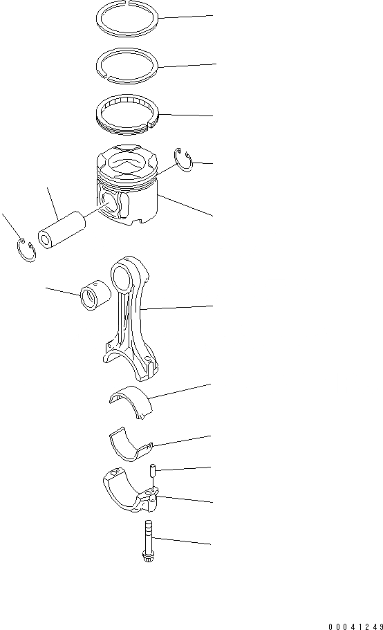 Схема запчастей Komatsu SAA6D140E-5D-01 - ПОРШЕНЬ И ШАТУН ДВИГАТЕЛЬ