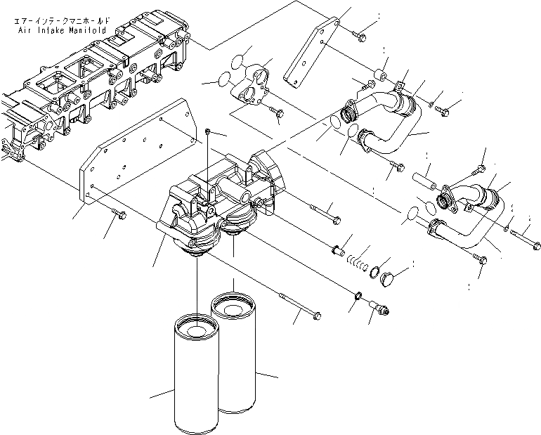 Схема запчастей Komatsu SAA6D140E-5D-01 - МАСЛ. ФИЛЬТР И ТРУБЫ(№-) ДВИГАТЕЛЬ