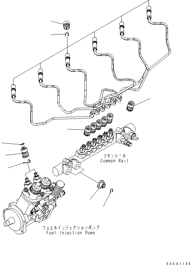 Схема запчастей Komatsu SAA6D140E-5D-01 - ТОПЛИВН. ПОДАЮЩ. ТРУБКА СОЕД-Е СУППОРТ ДВИГАТЕЛЬ