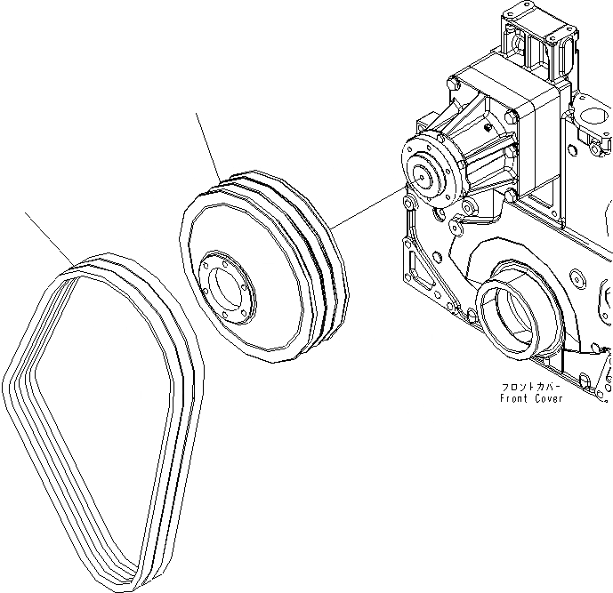 Схема запчастей Komatsu SAA6D140E-5D-01 - ШКИВ ВЕНТИЛЯТОРА И V-РЕМЕНЬ (НЕ ЗАКАЛЕНН. ШКИВ СПЕЦ-Я.)(№-) ДВИГАТЕЛЬ