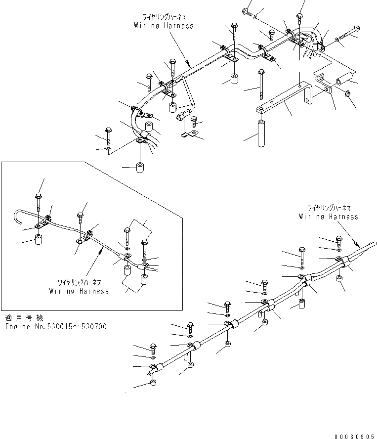 Схема запчастей Komatsu SAA6D140E-5D-01 - ПРОВОДКА (/)(№-7) ДВИГАТЕЛЬ