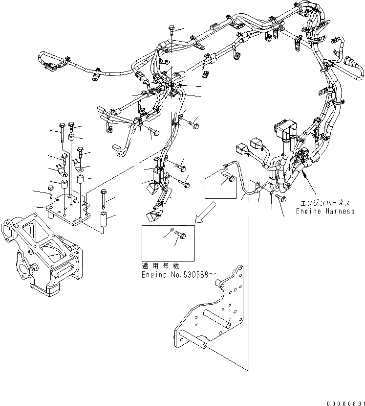 Схема запчастей Komatsu SAA6D140E-5E-01 - ПРОВОДКА (/) (ДЛЯ EC REGULATION)(№8-98) ДВИГАТЕЛЬ