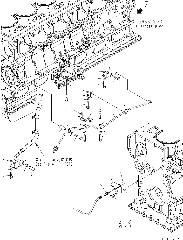 Схема запчастей Komatsu SAA6D170E-5C-01 - ЭЛЕМЕНТЫ БЛОКА ЦИЛИНДРОВ (/) (BНИЗ.BY И ДАТЧИК ТЕМПЕРАТУРЫ ВОДЫ)(№-) ДВИГАТЕЛЬ