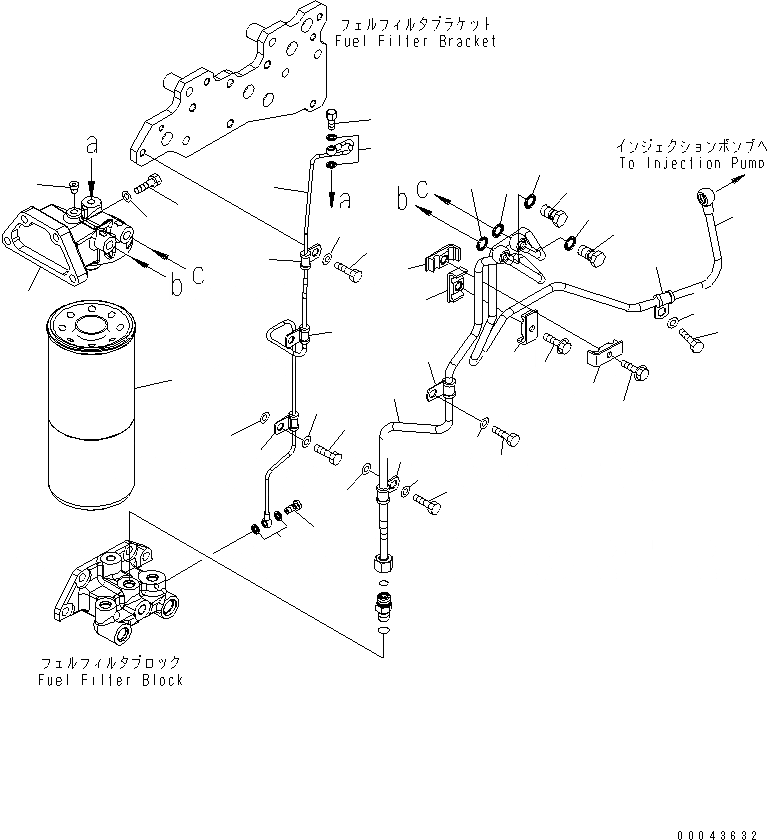 Схема запчастей Komatsu SAA6D170E-5C-01 - ТОПЛИВН. ФИЛЬТР. И ТРУБЫ(№7-) ДВИГАТЕЛЬ