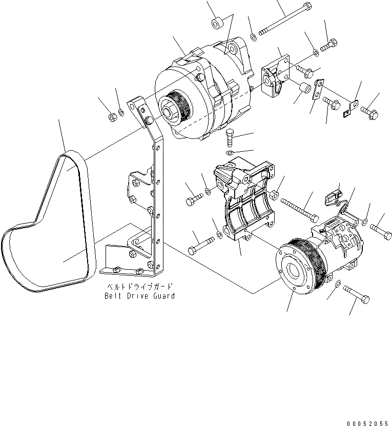 Схема запчастей Komatsu SAA6D170E-5C-01 - ГЕНЕРАТОР (9A) И FREON КОМПРЕССОР(№7-) ДВИГАТЕЛЬ