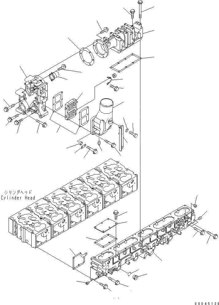 Схема запчастей Komatsu SAA6D170E-5D-01 - ТРУБОПРОВОД ВПУСКА ВОЗДУХА И СОЕДИН-Е(№-) ДВИГАТЕЛЬ