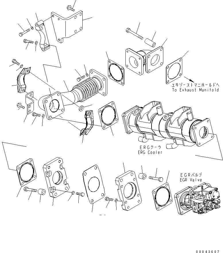 Схема запчастей Komatsu SAA6D170E-5D-01 - ВЫПУСКН. GAS RE-CIRCULATION (/) (EGR ОХЛАДИТЕЛЬ ВЫПУСКН. ТРУБКА И СОЕДИН-Е) ДВИГАТЕЛЬ