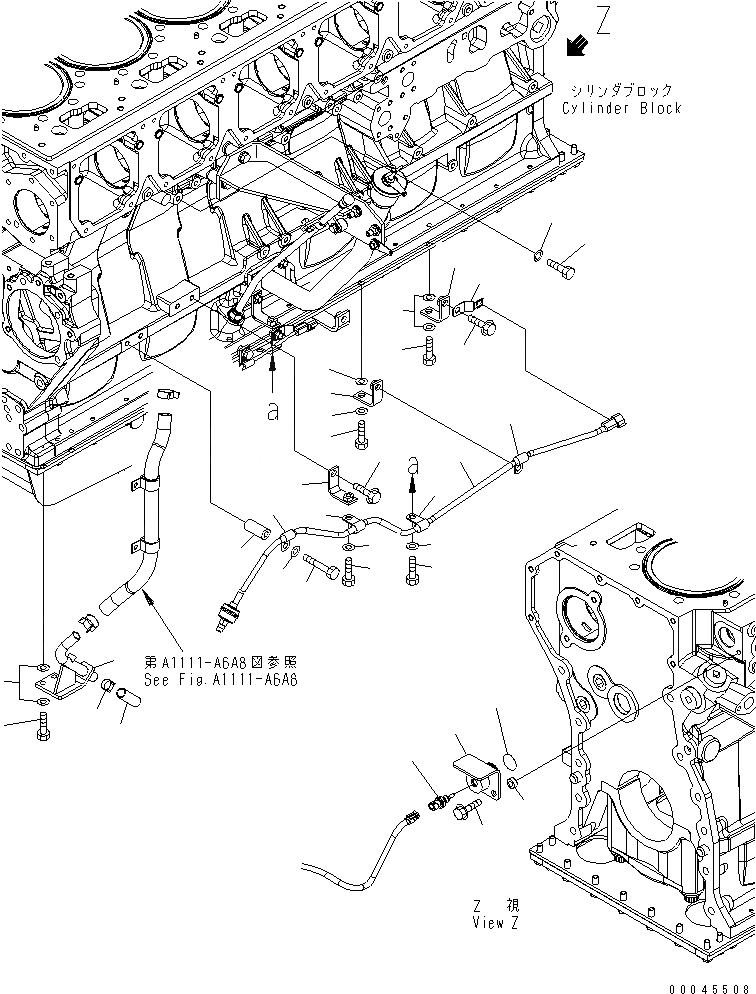 Схема запчастей Komatsu SAA6D170E-5D-01 - ЭЛЕМЕНТЫ БЛОКА ЦИЛИНДРОВ (/) (ДАТЧИК ПРОРЫВА ГАЗОВ И ДАТЧИК ТЕМПЕРАТУРЫ ВОДЫ)(№-) ДВИГАТЕЛЬ