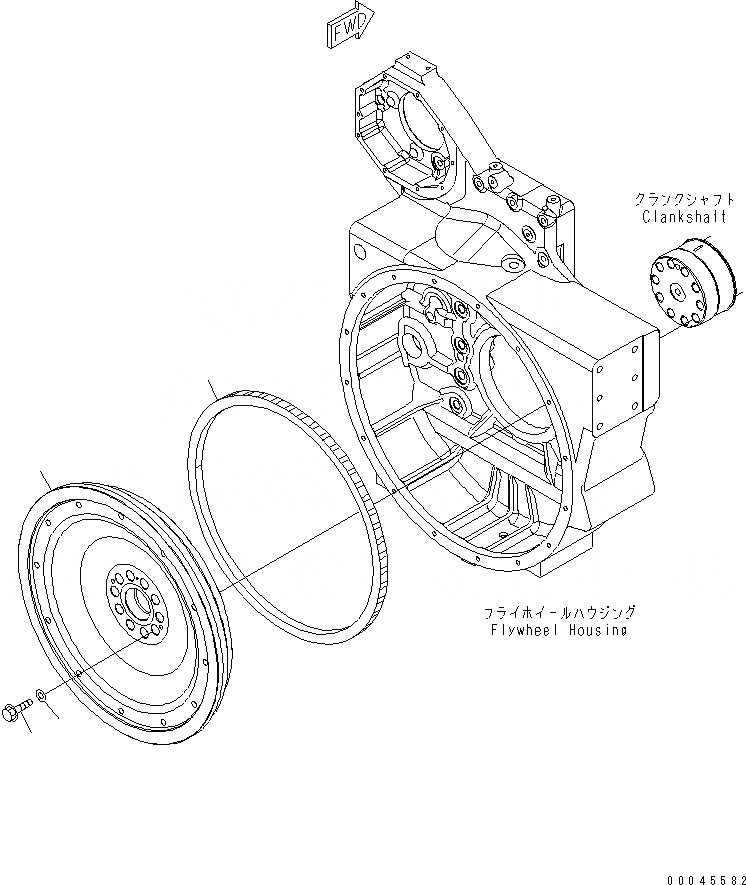 Схема запчастей Komatsu SAA6D170E-5D-01 - МАХОВИК(№-) ДВИГАТЕЛЬ