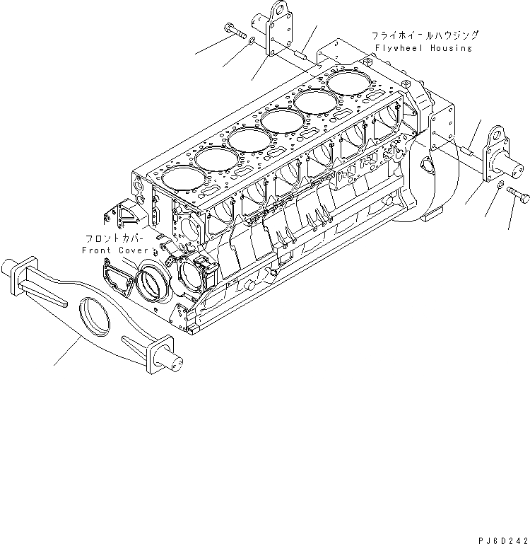 Схема запчастей Komatsu SAA6D170E-5D-01 - КРЕПЛЕНИЕ ДВИГАТЕЛЯ(№-) ДВИГАТЕЛЬ