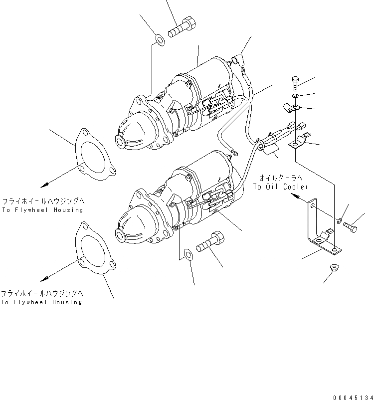 Схема запчастей Komatsu SAA6D170E-5D-01 - КРЕПЛЕНИЕ СТАРТЕРА (7.KW)(№-) ДВИГАТЕЛЬ