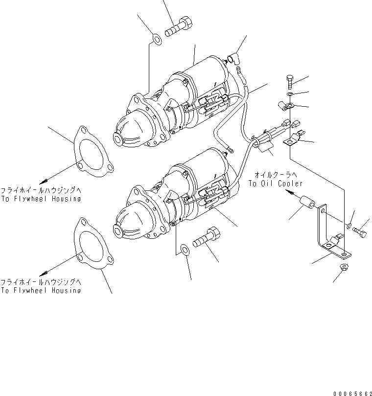 Схема запчастей Komatsu SAA6D170E-5D-01 - КРЕПЛЕНИЕ СТАРТЕРА (KW)(№-) ДВИГАТЕЛЬ