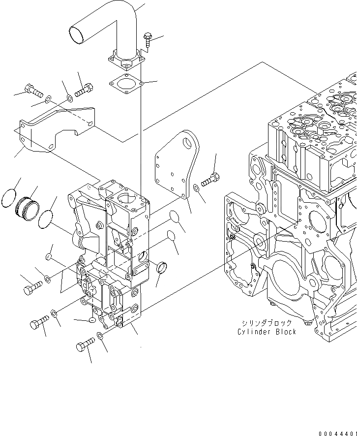 Схема запчастей Komatsu SAA6D170E-5B-02 - ВОДН. КОЖУХ И ПЕРЕДН. ПОДВЕСН. КРОНШТЕЙН(№7-) ДВИГАТЕЛЬ