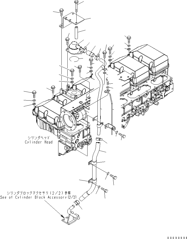 Схема запчастей Komatsu SAA6D170E-5B-02 - КРЫШКА ГОЛОВКИ КОМПОНЕНТЫ (ЕС SAFTY REGULATION)(№7-) ДВИГАТЕЛЬ