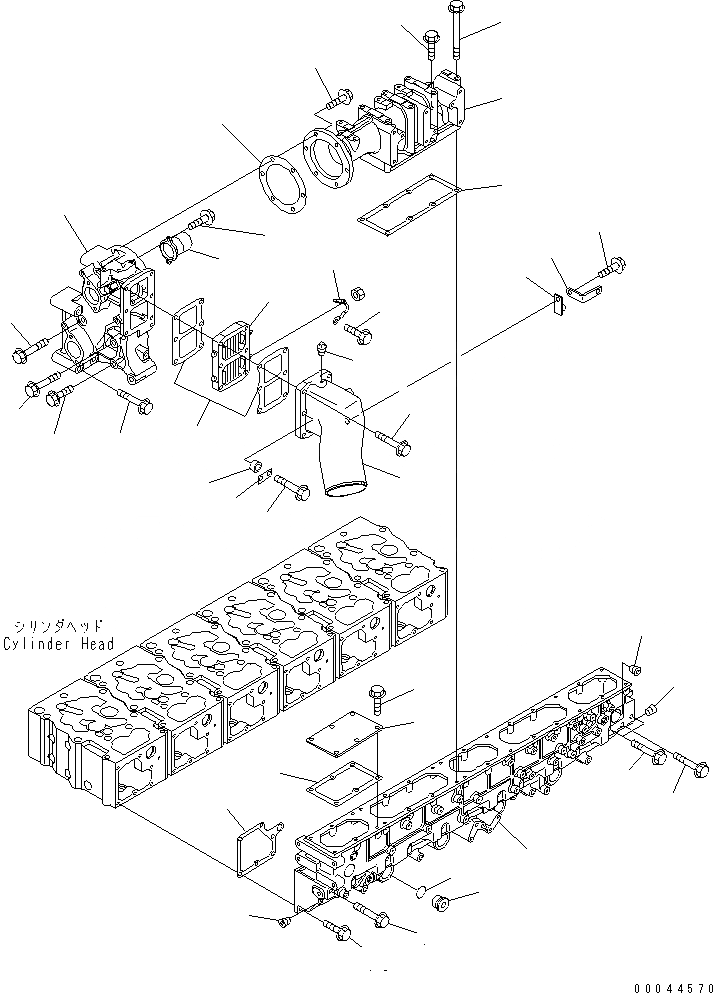 Схема запчастей Komatsu SAA6D170E-5B-02 - ТРУБОПРОВОД ВПУСКА ВОЗДУХА И СОЕДИН-Е(№7-) ДВИГАТЕЛЬ