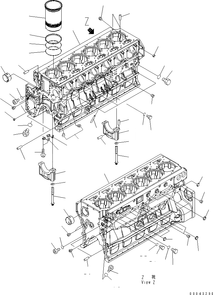 Схема запчастей Komatsu SAA6D170E-5B-02 - БЛОК ЦИЛИНДРОВ ДВИГАТЕЛЬ