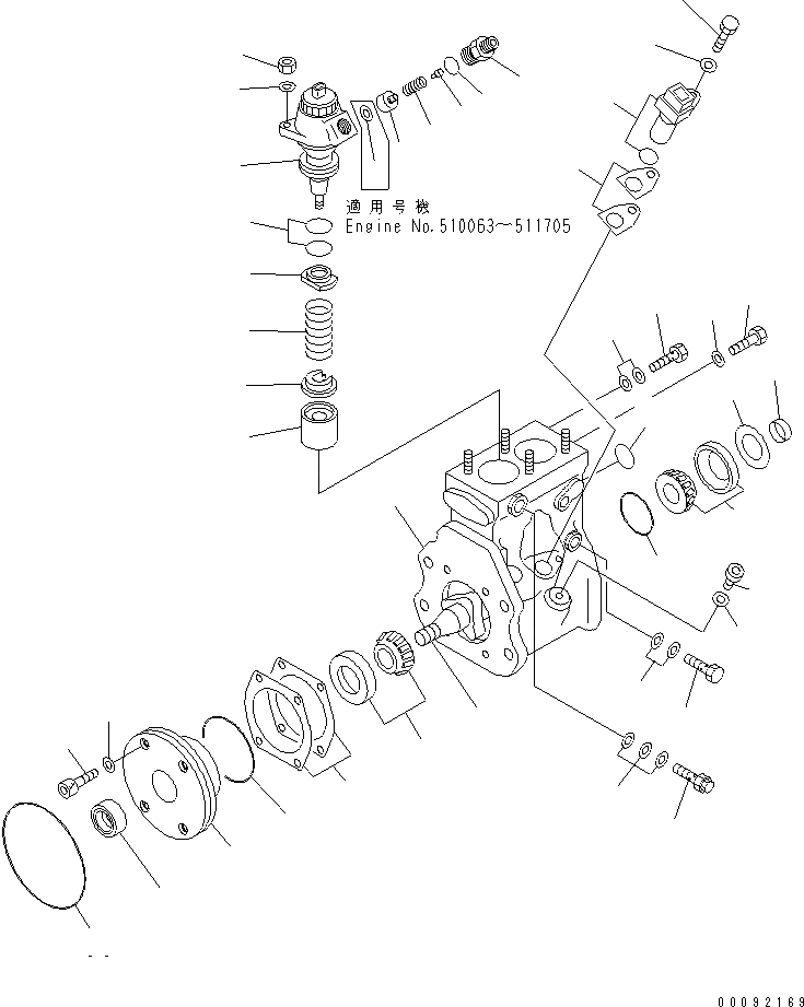 Схема запчастей Komatsu SAA6D170E-5B-02 - ТОПЛИВН. НАСОС (НАСОС) (ВНУТР. ЧАСТИ)(№-) ДВИГАТЕЛЬ