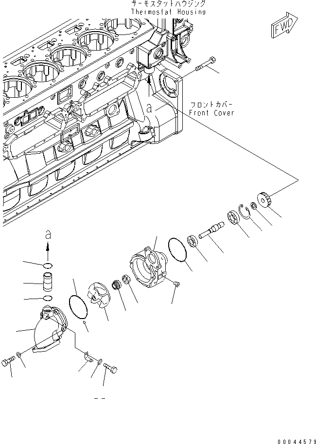 Схема запчастей Komatsu SAA6D170E-5B-02 - ВОДЯНАЯ ПОМПА(№7-) ДВИГАТЕЛЬ