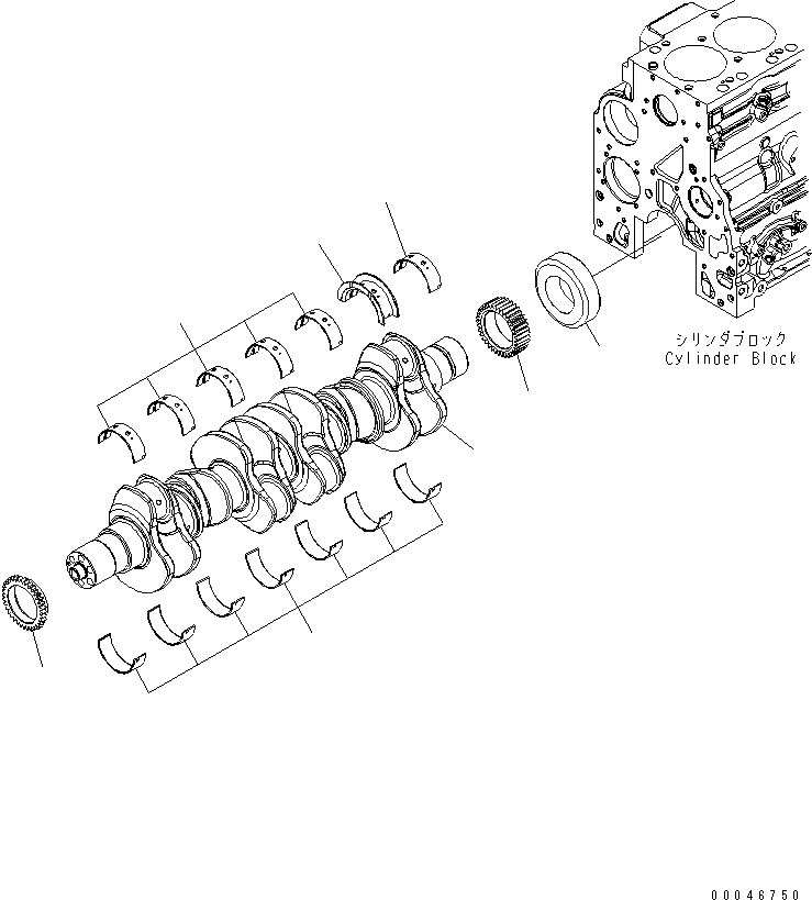 Схема запчастей Komatsu SAA6D107E-1E-W - КОЛЕНВАЛ ДВИГАТЕЛЬ