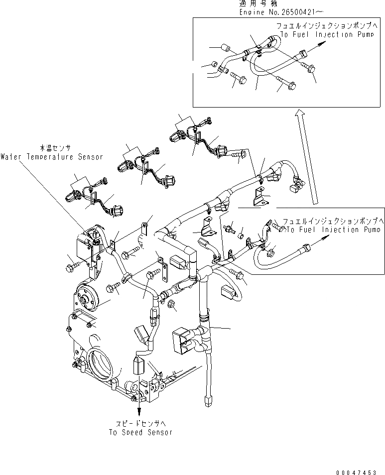 Схема запчастей Komatsu SAA6D107E-1G-W - ПРОВОДКА ДВИГАТЕЛЬ