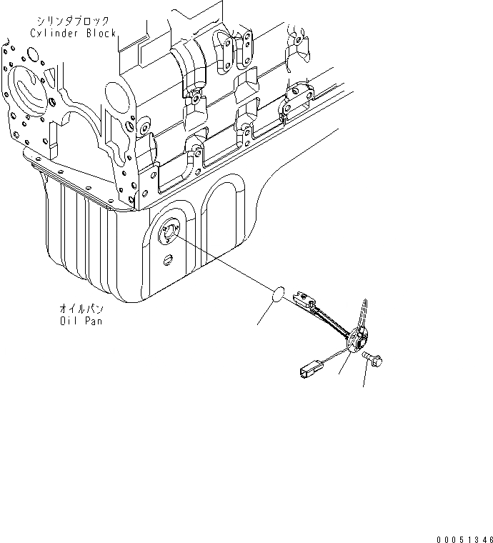 Схема запчастей Komatsu SAA6D114E-3C-WT - ДАТЧИК УР-НЯ МАСЛА(№887-) ДВИГАТЕЛЬ