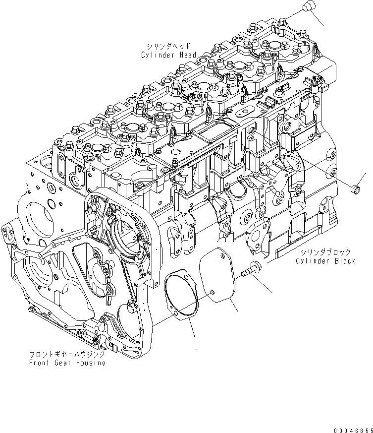 Схема запчастей Komatsu SAA6D114E-3C-WT - КРЫШКА ПЕРЕДН. ЗУБЧАТОЙ ПЕРЕДАЧИ ДВИГАТЕЛЬ