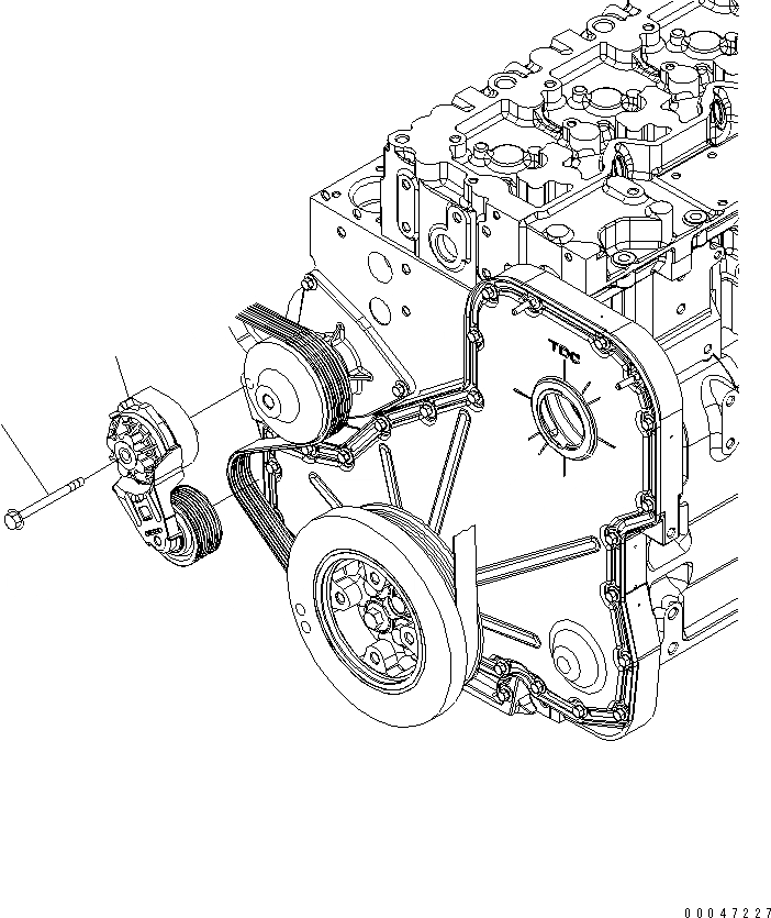 Схема запчастей Komatsu SAA6D114E-3C-WT - НАТЯЖИТЕЛЬ РЕМНЯ ДВИГАТЕЛЬ