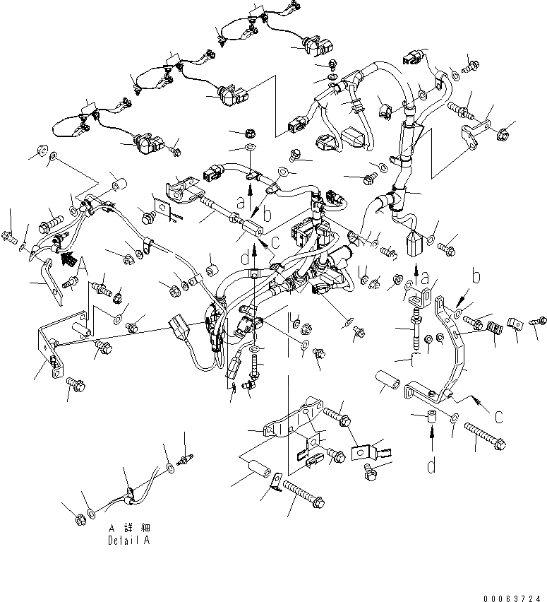 Схема запчастей Komatsu SAA6D114E-3C-WT - УПРАВЛ-Е ДВИГАТЕЛЕМ ПРОВОДКА(№887-) ДВИГАТЕЛЬ