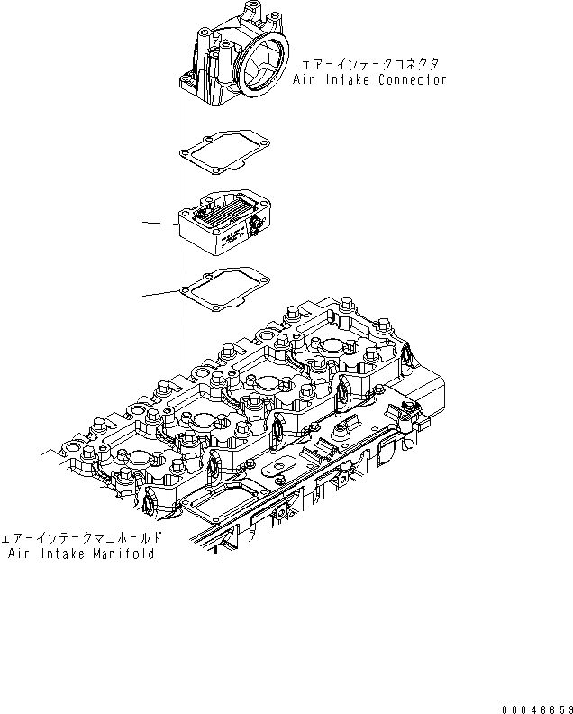 Схема запчастей Komatsu SAA6D114E-3BB-W - ПОДОГРЕВАТЕЛЬ ВПУСКА ВОЗДУХА ДВИГАТЕЛЬ